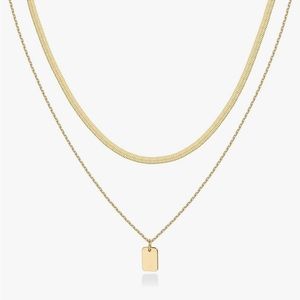 Gold Layered Snake Minimalist Necklace